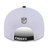 Casquette snapback New Era blanche et noire Kansas City Chiefs, édition spéciale NFL Draft 2026, modèle 9FIFTY pré-courbé pour homme