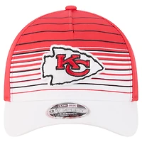 Casquette ajustable New Era blanche/rouge pour homme, modèle Adventure Gradient 9FORTY M-Crown A-Frame des Kansas City Chiefs