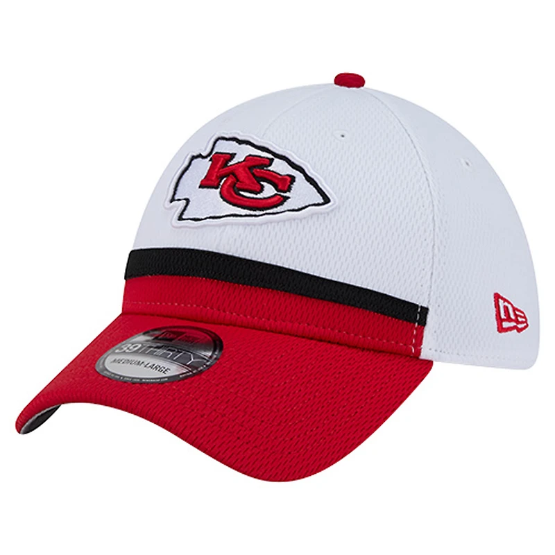 Men's New Era  White/Red Kansas City Chiefs Dashmark Rays 39THIRTY Flex Hat