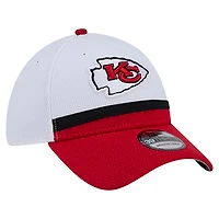 Men's New Era  White/Red Kansas City Chiefs Dashmark Rays 39THIRTY Flex Hat