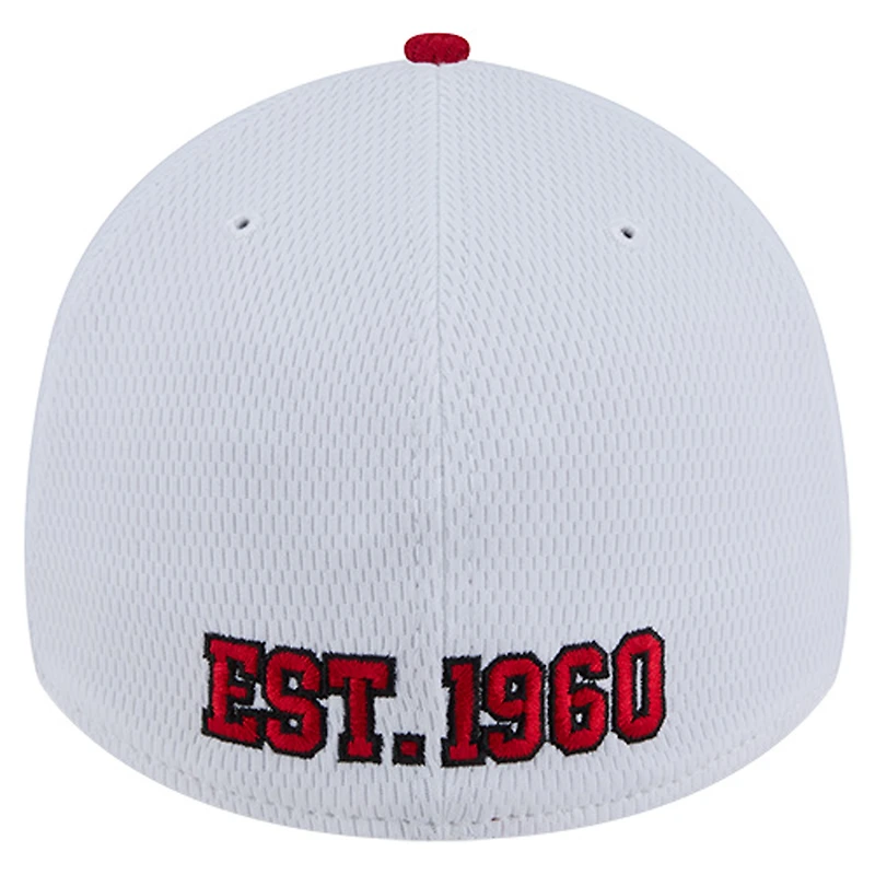 Men's New Era  White/Red Kansas City Chiefs Dashmark Rays 39THIRTY Flex Hat
