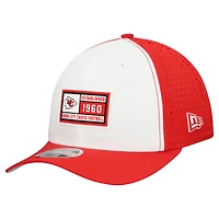 Casquette ajustable New Era 9SEVENTY blanche/rouge des Kansas City Chiefs pour homme