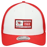 Men's New Era  White/Red Kansas City Chiefs Established Patch 9SEVENTY Adjustable Hat