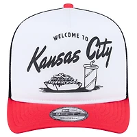 Men's New Era White/Red Kansas City Chiefs Foodie 9FIFTY A-Frame Trucker Snapback Hat