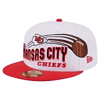 Men's New Era White/Red Kansas City Chiefs Retro Swoop 59FIFTY Fitted Hat
