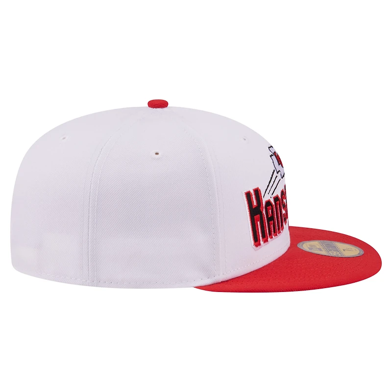 Men's New Era White/Red Kansas City Chiefs Retro Swoop 59FIFTY Fitted Hat