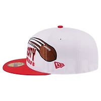 Men's New Era White/Red Kansas City Chiefs Retro Swoop 59FIFTY Fitted Hat