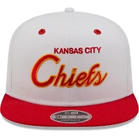 Casquette Snapback 9FIFTY Original des Kansas City Chiefs Sparky New Era pour homme, blanc/rouge