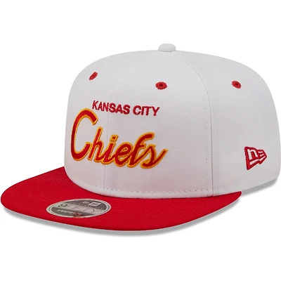 Casquette Snapback 9FIFTY Original des Kansas City Chiefs Sparky New Era pour homme, blanc/rouge