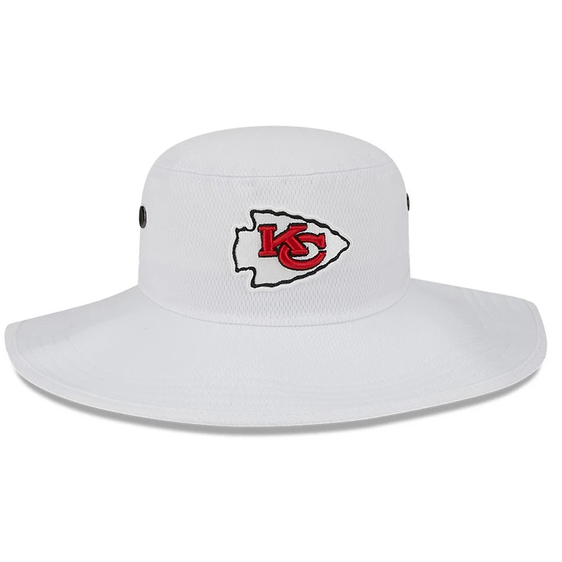 Bob Panama New Era blanc pour homme, camp d'entraînement NFL 2023 des Kansas City Chiefs