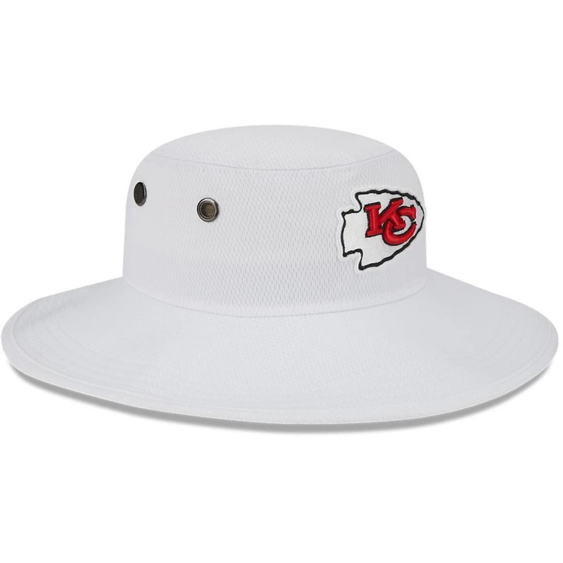 Bob Panama New Era blanc pour homme, camp d'entraînement NFL 2023 des Kansas City Chiefs