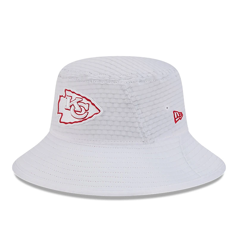 Men's New Era White Kansas City Chiefs 2024 NFL Training Camp Stretch Bucket Hat