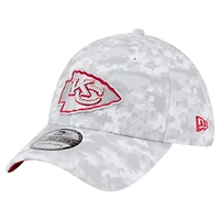 Casquette New Era blanche Kansas City Chiefs 2025 Salute to Service pour homme, pack fan 39THIRTY Flex