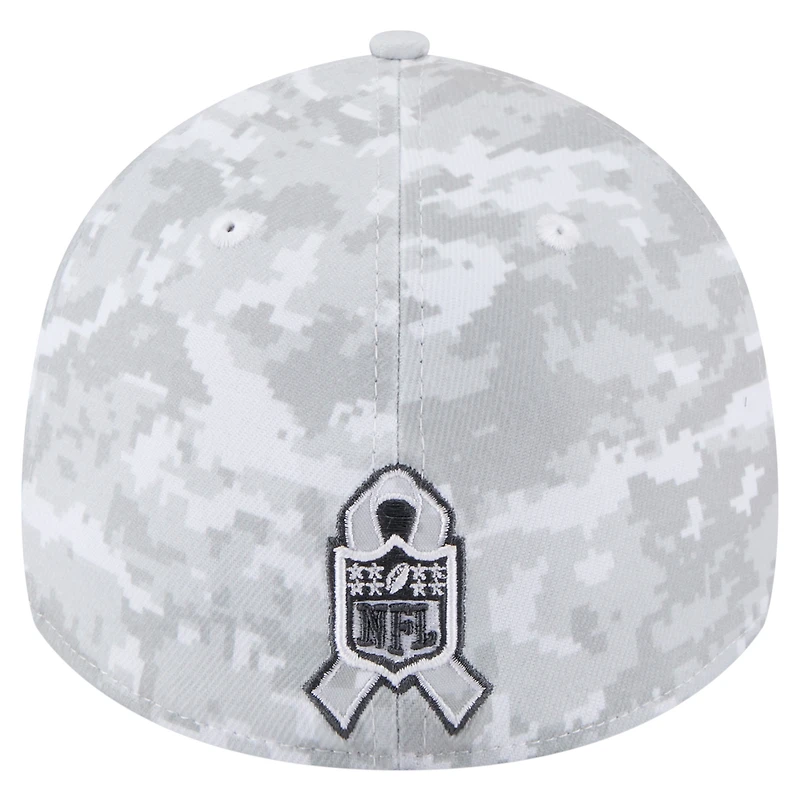 Casquette New Era blanche Kansas City Chiefs 2025 Salute to Service pour homme, pack fan 39THIRTY Flex