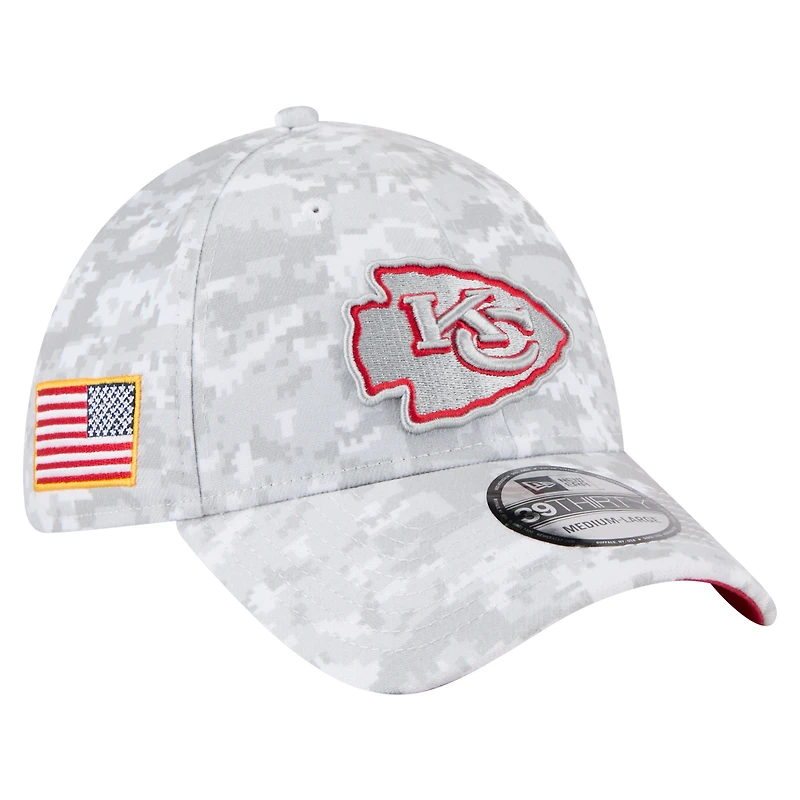 Men's New Era White Kansas City Chiefs 2025 Salute to Service Fan Pack 39THIRTY Flex Hat