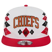 Men's New Era  White Kansas City Chiefs Argyle 19TWENTY Adjustable Hat