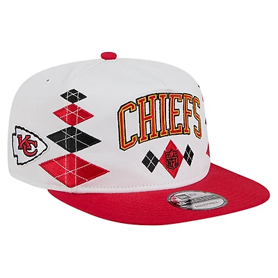 Men's New Era  White Kansas City Chiefs Argyle 19TWENTY Adjustable Hat