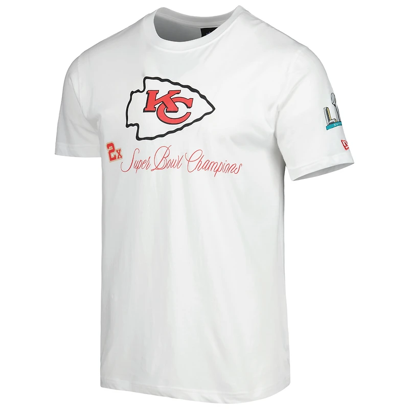 T-shirt pour homme New Era blanc Kansas City Chiefs Historic Champs