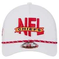 Men's New Era White Kansas City Chiefs NFL 9FORTY A-Frame M-Crown Adjustable Trucker Hat