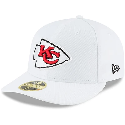 Casquette ajustée 59FIFTY à profil bas des Chiefs de Kansas City Omaha New Era pour homme, blanche