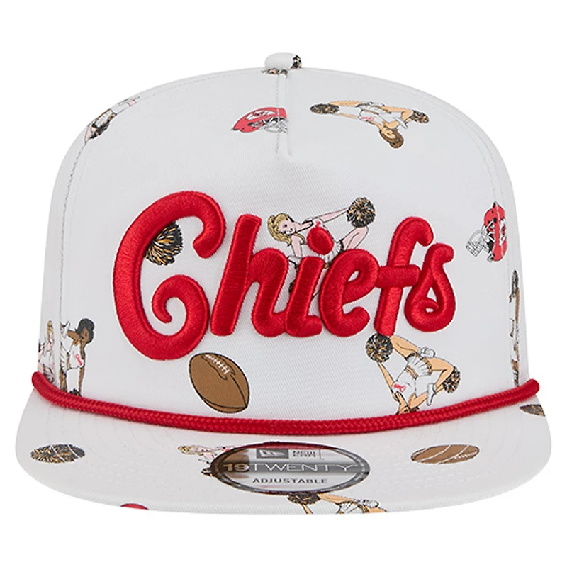Casquette snapback New Era blanche pour homme, modèle 19TWENTY, aux couleurs des Kansas City Chiefs.