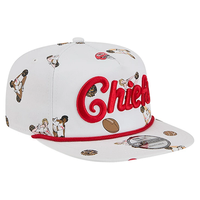 Men's New Era White Kansas City Chiefs Team Cheer 19TWENTY Snapback Hat
