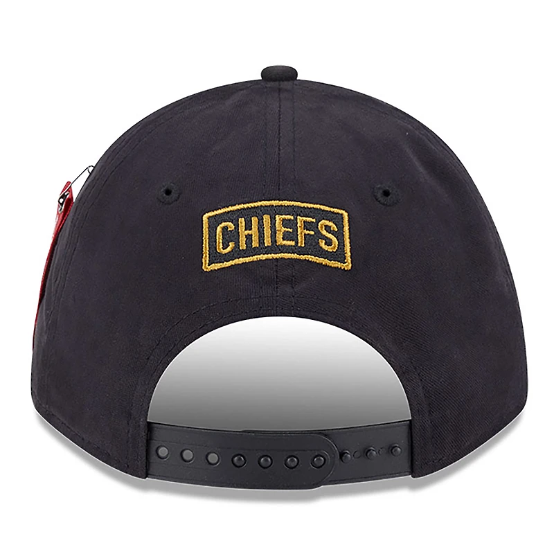 Men's New Era x Alpha Industries  Black Kansas City Chiefs A-Frame 9FORTY Adjustable Hat