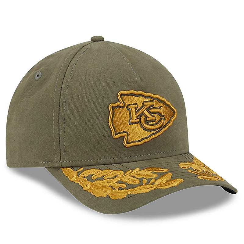 Men's New Era x Alpha Industries  Olive Kansas City Chiefs A-Frame 9FORTY Adjustable Hat