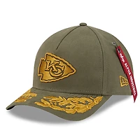 Men's New Era x Alpha Industries  Olive Kansas City Chiefs A-Frame 9FORTY Adjustable Hat