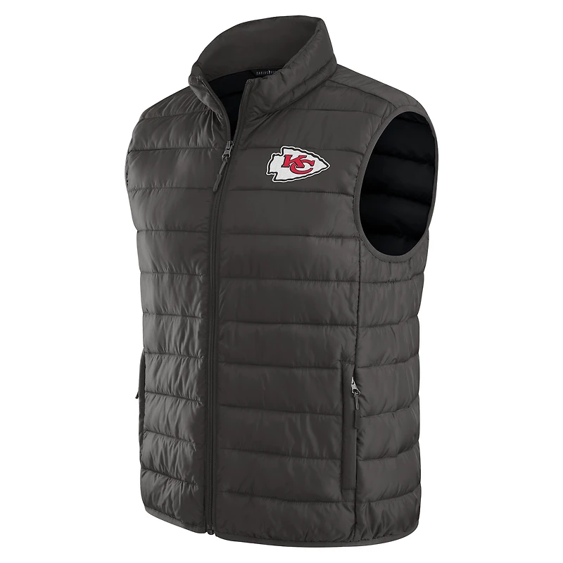 Men's NFL x Darius Rucker Collection by Fanatics Black Kansas City Chiefs Packable Full-Zip Vest with Travel Bag
