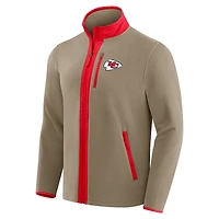 Veste polaire épaisse zippée pour homme de la collection NFL x Darius Rucker par Fanatics, couleur beige des Kansas City Chiefs
