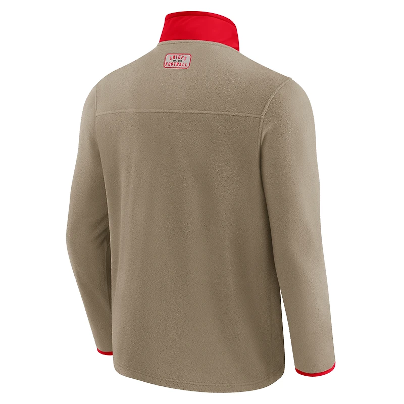 Veste polaire épaisse zippée pour homme de la collection NFL x Darius Rucker par Fanatics, couleur beige des Kansas City Chiefs
