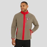 Veste polaire épaisse zippée pour homme de la collection NFL x Darius Rucker par Fanatics, couleur beige des Kansas City Chiefs