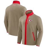 Veste polaire épaisse zippée pour homme de la collection NFL x Darius Rucker par Fanatics, couleur beige des Kansas City Chiefs