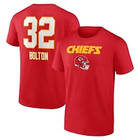 T-shirt rouge Nick Bolton pour homme avec nom et numéro de l'équipe des Kansas City Chiefs