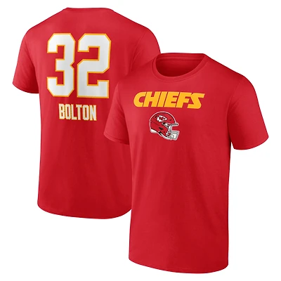 T-shirt rouge Nick Bolton pour homme avec nom et numéro de l'équipe des Kansas City Chiefs