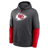 Sweat à capuche Nike Anthracite Kansas City Chiefs 2024 Sideline Club pour homme
