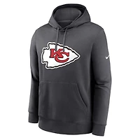 Sweat à capuche Nike anthracite avec logo du Kansas City Chiefs Club pour hommes