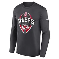Men's Nike Anthracite Kansas City Chiefs Primetime Legend Icon Performance Long Sleeve T-Shirt