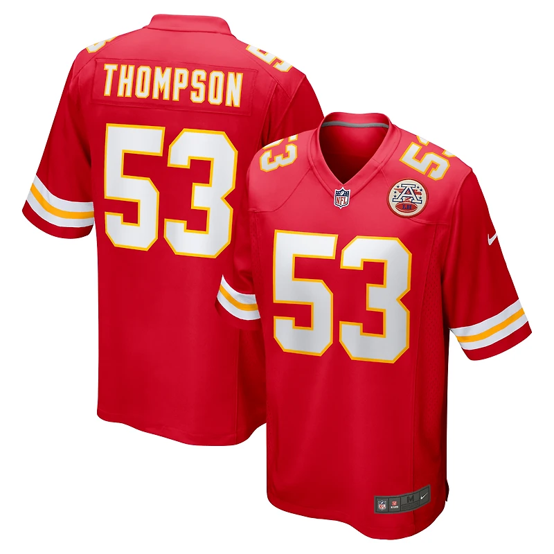 Maillot de match Nike BJ Thompson rouge Kansas City Chiefs pour homme