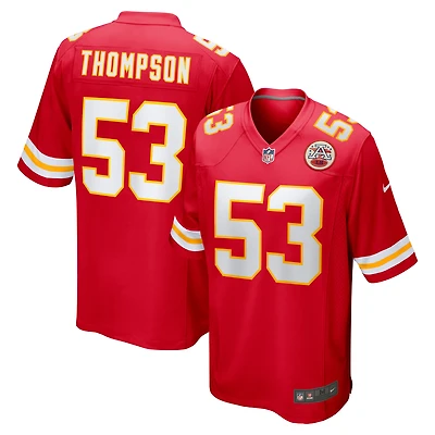 Maillot de match Nike BJ Thompson rouge Kansas City Chiefs pour homme