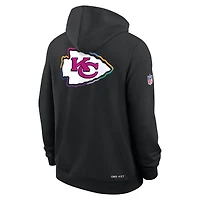 Sweat à capuche Nike noir Kansas City Chiefs NFL Crucial Catch 2025 pour homme, édition standard Dri-FIT