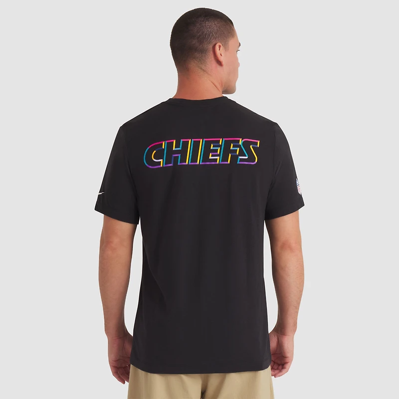 T-shirt Nike noir Kansas City Chiefs NFL Crucial Catch Tri-Blend Dri-FIT 2025 pour homme