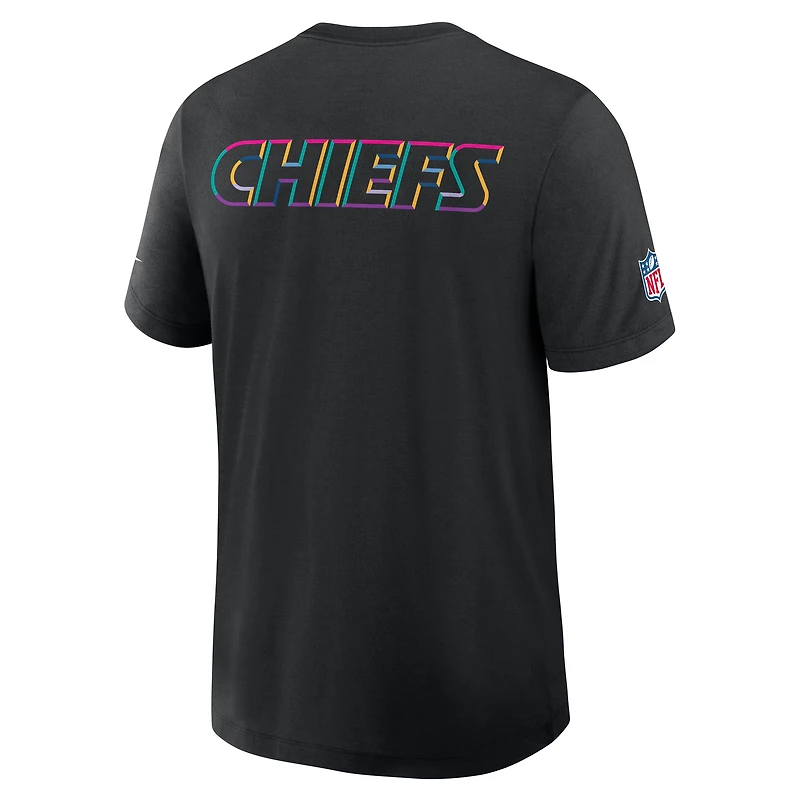 T-shirt Nike noir Kansas City Chiefs NFL Crucial Catch Tri-Blend Dri-FIT 2025 pour homme