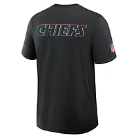 T-shirt Nike noir Kansas City Chiefs NFL Crucial Catch Tri-Blend Dri-FIT 2025 pour homme