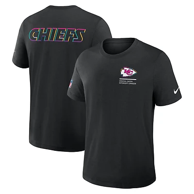 T-shirt Nike noir Kansas City Chiefs NFL Crucial Catch Tri-Blend Dri-FIT 2025 pour homme