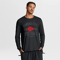 T-shirt à manches longues Nike Essential Kansas City Chiefs noir pour homme