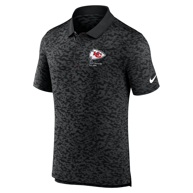 Polo Nike noir Kansas City Chiefs Fashion Performance en piqué pour homme