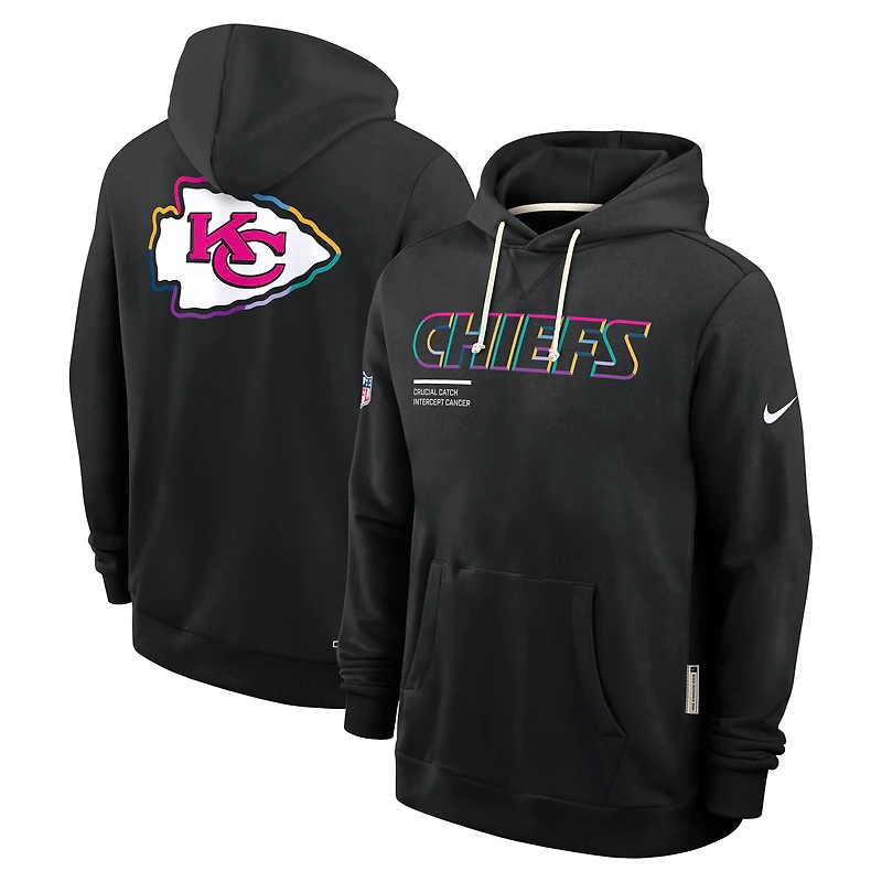 Men's Nike Black Kansas City Chiefs Tall 2025 NFL Crucial Catch Sideline Standard Issue Dri-FIT Hoodie