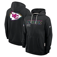 Men's Nike Black Kansas City Chiefs Tall 2025 NFL Crucial Catch Sideline Standard Issue Dri-FIT Hoodie